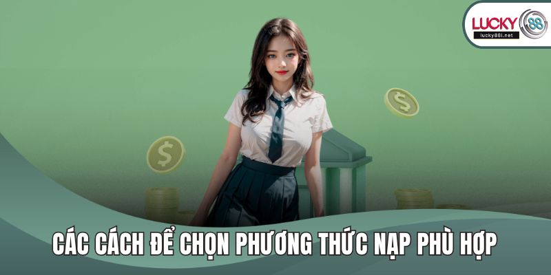 Các cách để chọn phương thức nạp phù hợp